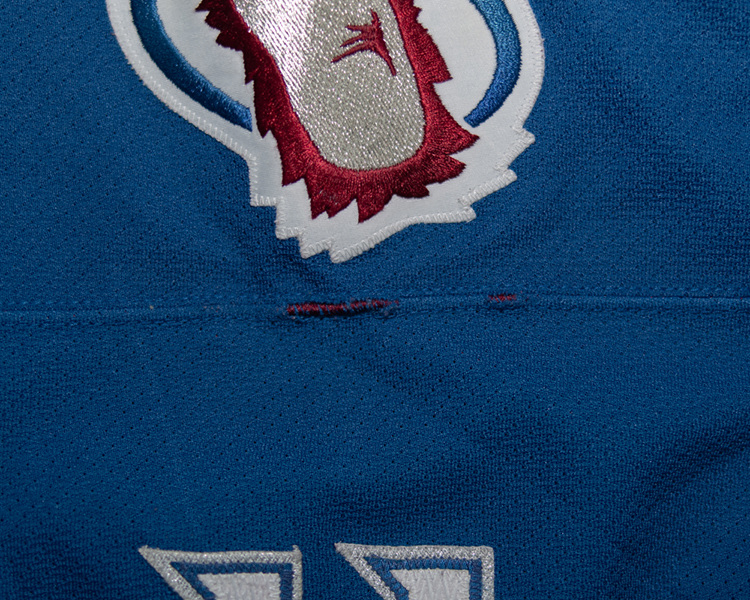 Chris Dingman Colorado Avalanche game worn jersey tagging Chris Dingman Colorado Avalanche game worn jersey tagging