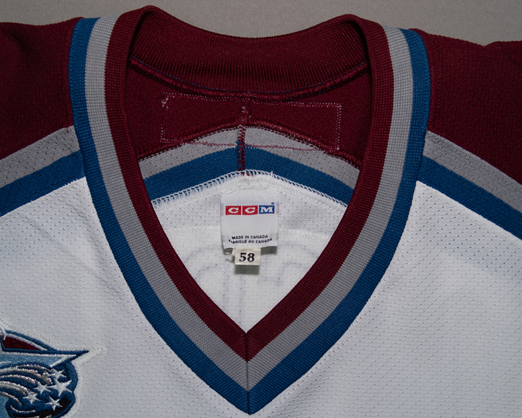 Peter Forsberg Colorado Avalanche game worn jersey tagging Peter Forsberg Colorado Avalanche game worn jersey tagging