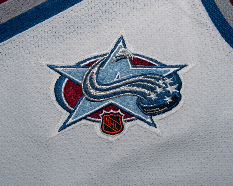 Peter Forsberg Colorado Avalanche game worn jersey tagging Peter Forsberg Colorado Avalanche game worn jersey tagging