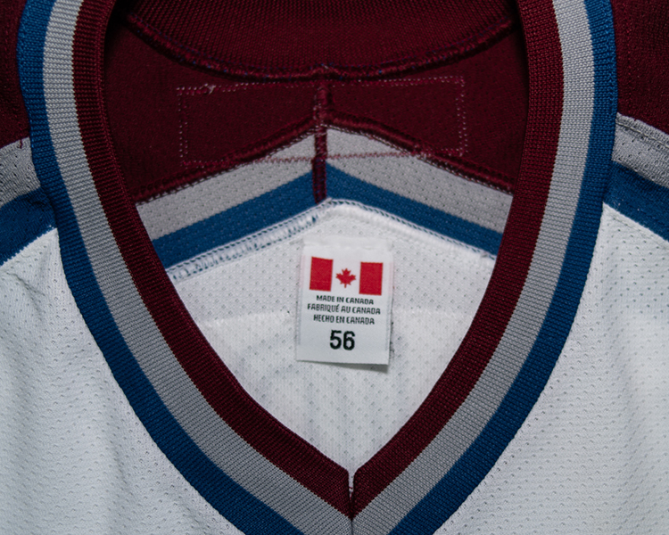 Dan Hinote Colorado Avalanche game worn jersey tagging Dan Hinote Colorado Avalanche game worn jersey tagging