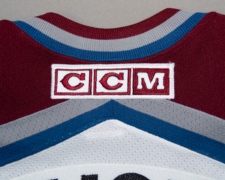 Dan Hinote Colorado Avalanche game worn jersey tagging Dan Hinote Colorado Avalanche game worn jersey tagging