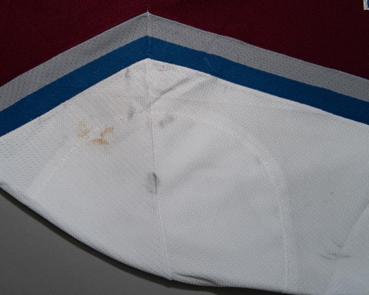 Scott Parker Colorado Avalanche game worn jersey tagging Scott Parker Colorado Avalanche game worn jersey tagging