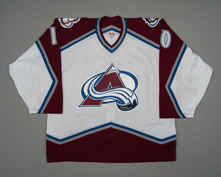 Serge Aubin Colorado Avalanche game worn jersey Front Serge Aubin Colorado Avalanche game worn jersey Front