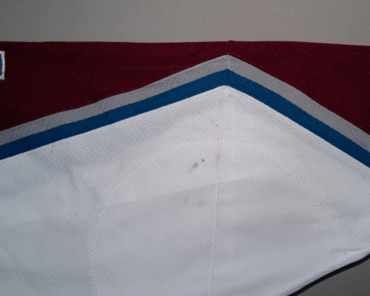 Serge Aubin Colorado Avalanche game worn jersey tagging Serge Aubin Colorado Avalanche game worn jersey tagging