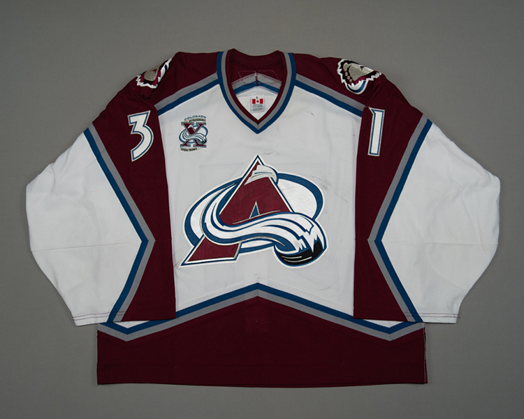 Peter Budaj Colorado Avalanche game worn jersey Front Peter Budaj Colorado Avalanche game worn jersey Front
