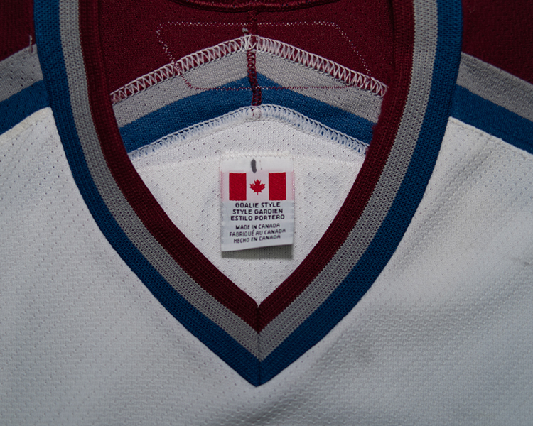 Peter Budaj Colorado Avalanche game worn jersey tagging Peter Budaj Colorado Avalanche game worn jersey tagging