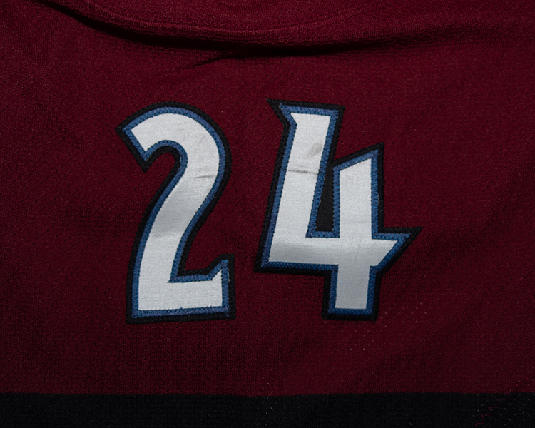 Antti Laaksonen Colorado Avalanche game worn jersey tagging Antti Laaksonen Colorado Avalanche game worn jersey tagging