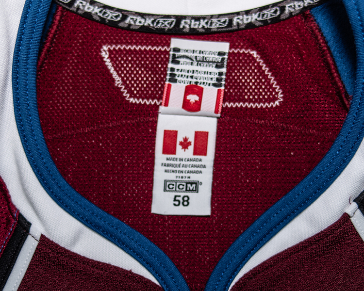 Jose Theodore Colorado Avalanche game worn jersey tagging Jose Theodore Colorado Avalanche game worn jersey tagging
