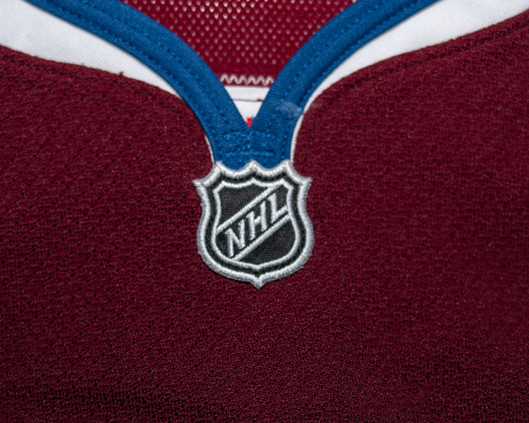 Jose Theodore Colorado Avalanche game worn jersey tagging Jose Theodore Colorado Avalanche game worn jersey tagging