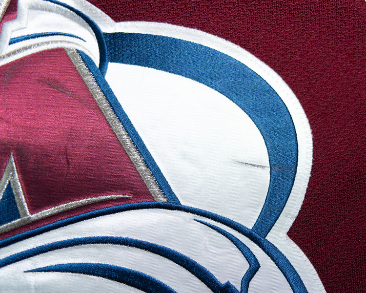 Jose Theodore Colorado Avalanche game worn jersey tagging Jose Theodore Colorado Avalanche game worn jersey tagging