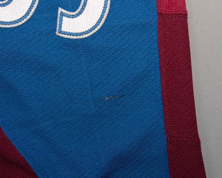 Cody McLeod Colorado Avalanche game worn jersey tagging Cody McLeod Colorado Avalanche game worn jersey tagging