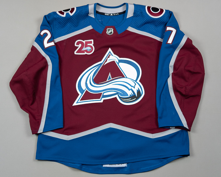 Ryan Graves 2019-2020 game worn jersey front Ryan Graves 2019-2020 game worn jersey front