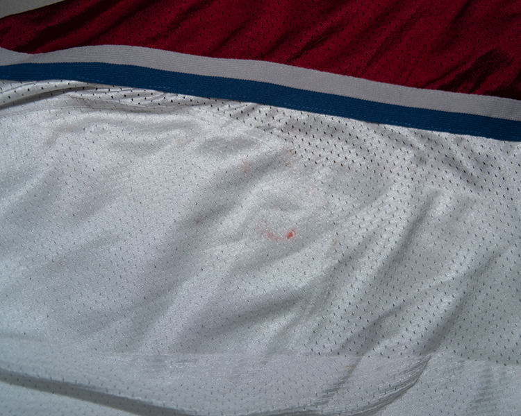 Patrick Roy Colorado Avalanche game worn jersey tagging Patrick Roy Colorado Avalanche game worn jersey tagging