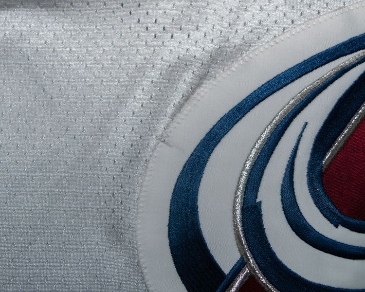 Patrick Roy Colorado Avalanche game worn jersey tagging Patrick Roy Colorado Avalanche game worn jersey tagging