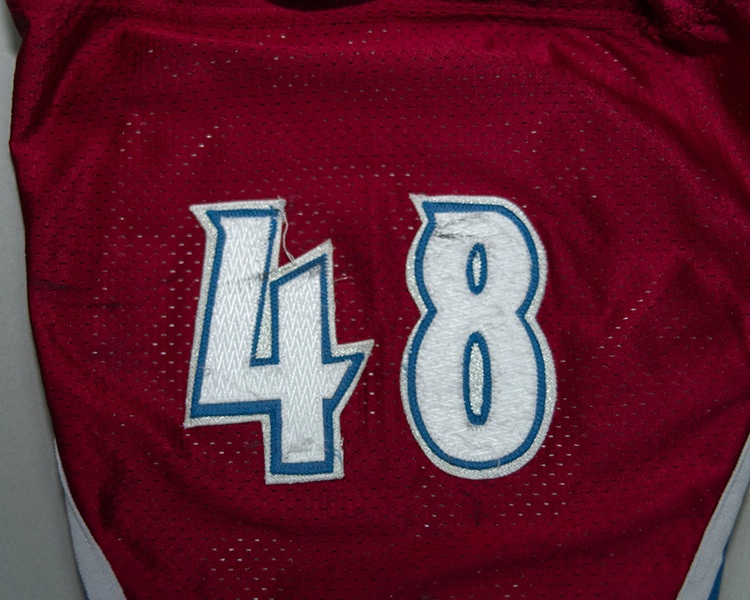 Scott Young Colorado Avalanche game worn jersey tagging Scott Young Colorado Avalanche game worn jersey tagging
