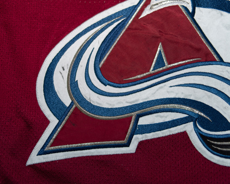 Valeri Kamensky Colorado Avalanche game worn jersey tagging Valeri Kamensky Colorado Avalanche game worn jersey tagging