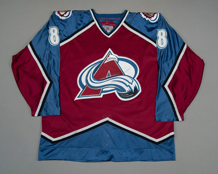Sandis Ozolinsh Colorado Avalanche game worn jersey Front Sandis Ozolinsh Colorado Avalanche game worn jersey Front