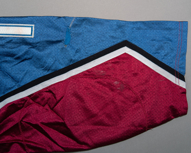 Keith Jones Colorado Avalanche game worn jersey tagging Keith Jones Colorado Avalanche game worn jersey tagging