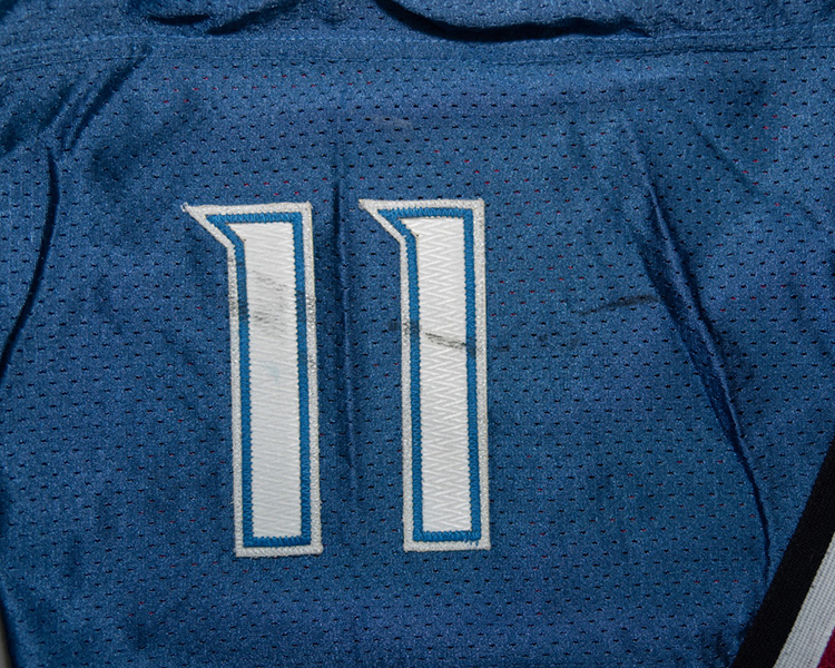 Keith Jones Colorado Avalanche game worn jersey tagging Keith Jones Colorado Avalanche game worn jersey tagging