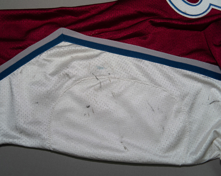 Aaron Miller Colorado Avalanche game worn jersey tagging Aaron Miller Colorado Avalanche game worn jersey tagging