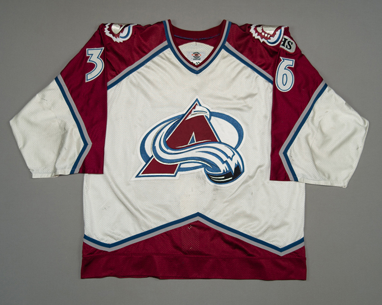 Jeff Odgers Colorado Avalanche game worn jersey Front Jeff Odgers Colorado Avalanche game worn jersey Front