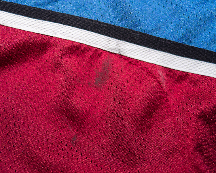 Joe Sakic Colorado Avalanche game worn jersey tagging Joe Sakic Colorado Avalanche game worn jersey tagging