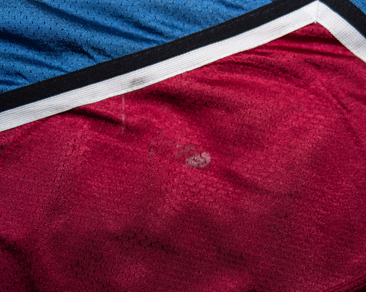 Joe Sakic Colorado Avalanche game worn jersey tagging Joe Sakic Colorado Avalanche game worn jersey tagging