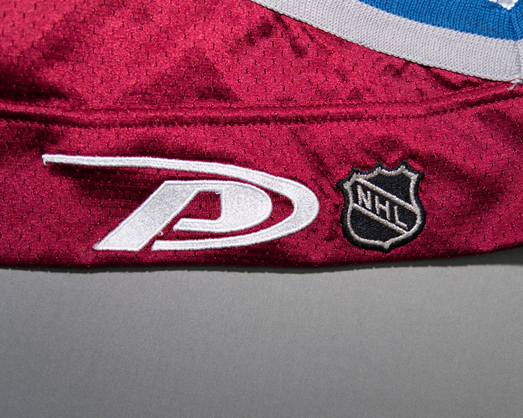 Adam Deadmarsh Colorado Avalanche game worn jersey tagging Adam Deadmarsh Colorado Avalanche game worn jersey tagging