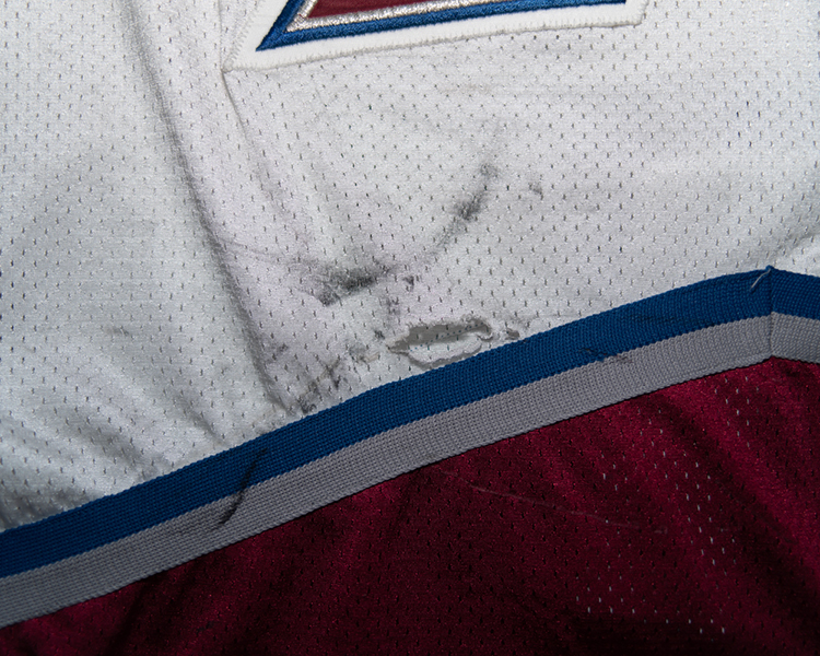 Adam Deadmarsh Colorado Avalanche game worn jersey tagging Adam Deadmarsh Colorado Avalanche game worn jersey tagging